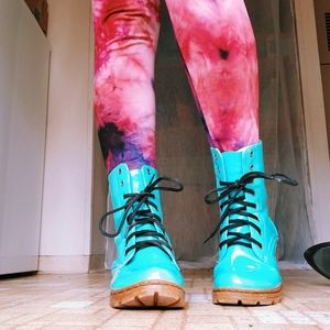 Electric Blue Combat Boots